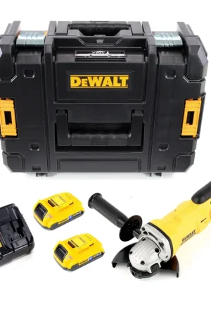 Must-Have DeWalt DCG 412 18 V 125 mm XR Li-Ion Meuleuse sans fil avec coffret de transport TSTAK + 2x Batteries DCB 183 2,0 Ah +1x Chargeur DCB 115
