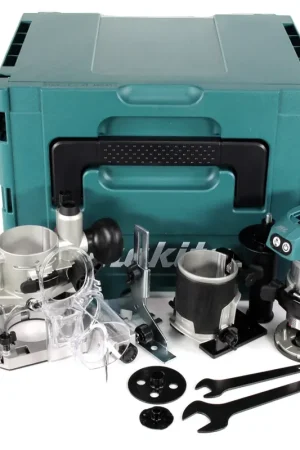 Makita DRT 50 ZJX2 18 V Li-Ion Affleureuse plaque de plâtre sans fil Brushless avec boîtier Makpac + Module de fraisage - sans Batterie ni Chargeur Commander Maintenant