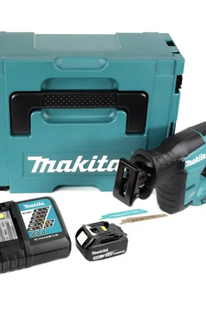 Soldes Makita DJR188RM1J Scie récipro sans fil Brushless 18V + 1x Batterie 4,0Ah + Chargeur + Coffret Makpac