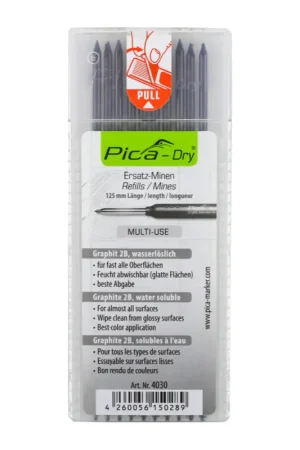 Pica DRY Mines de rechange colorées en graphite - hydrosoluble et multi-usage, 10 Pcs. ( 4030 ) Petit Prix