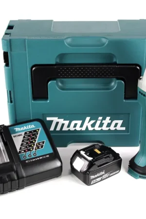 Makita DJS 161 RT1J 18 V Li-Ion Cisaille métal avec Coffret de transport Makpac + 1x Batterie 5,0 Ah + Chargeur Offre Exclusive