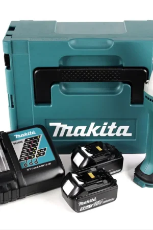 Makita DJS 161 RTJ 18 V Li-Ion Cisaille métal avec Coffret de transport Makpac + 2x Batteries 5,0 Ah + Chargeur Seulement Aujourd'hui