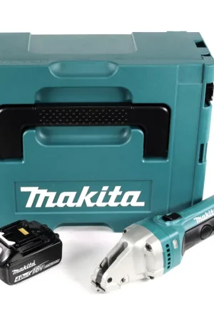 Makita DJS 161 M1J 18 V Li-Ion Cisaille métal avec Coffret de transport Makpac + 1 x chargeur 4,0 Ah - sans batterie Satisfait Ou Remboursé