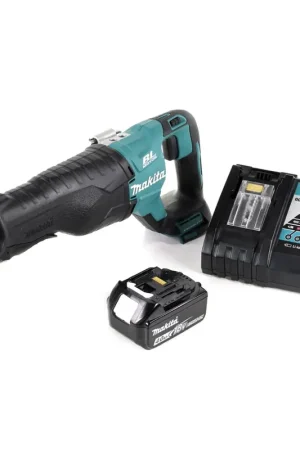 Authentique Makita DJR 187 RM1 18 V Li-Ion Scie récipro sans fil + 1x Batterie 4,0 Ah + Chargeur - sans Coffret de transport