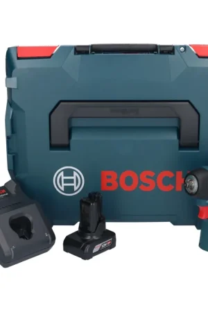 Bosch GDS 12V-115 Boulonneuse sans-fil avec Porte-outils Carré mâle de 3/8" en Coffret L-Boxx + 1x Batterie GBA 12V 6,0 Ah + Chargeur Réduction