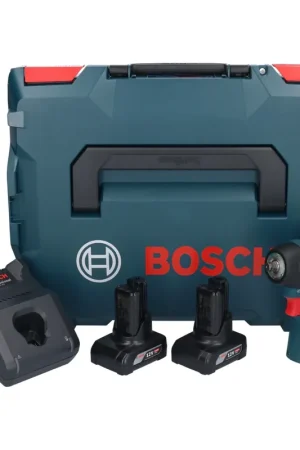Offre Spéciale Bosch GDS 12V-115 Boulonneuse sans-fil avec Porte-outils Carré mâle de 3/8" en Coffret L-Boxx + 2x Batteries GBA 12V 6,0 Ah + Chargeur
