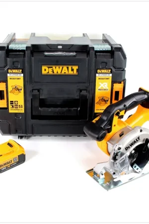 Offre Exclusive Dewalt DCS 373 Scie circulaire sans fil métal 18V Li-Ion + Coffret de transport TSTAK + Lame de scie 140mm + 1 x Batterie DCB 182 4,0 Ah