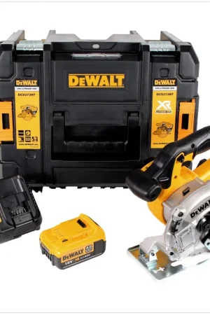 Produit De Marque Dewalt DCS 373 M1 Scie circulaire sans fil métal 18V Li-Ion + Coffret de transport TSTAK + Lame de scie 140mm + 1x Batterie DCB 182 4,0 Ah + Chargeur DCB 115