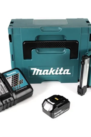 Makita DST 221 RT1J Agrafeuse sans fil 18 V Li-ion + 1x Batterie BL 1850 B 5,0 Ah Li-ion + Chargeur DC 18 RC + Coffret de transport Makpac Vente Directe