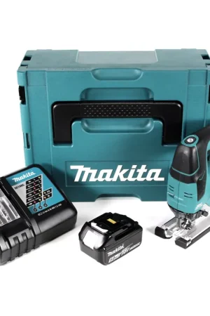 Prix Promo Makita DJV 182 RG1J Scie sauteuse sans fil 18V Brushless + 1x Batterie 5,0Ah + Chargeur + Coffret