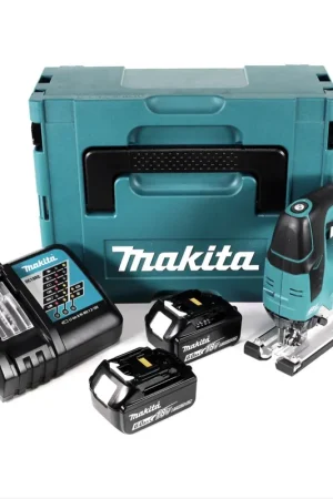 Pas Cher Makita DJV 182 RGJ Scie sauteuse sans fil 18V Brushless + 2x Batteries 6,0Ah + Chargeur + Coffret