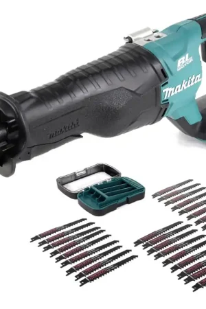 Prix Promo Makita DJR 187 Z Scie récipro sans fil 18 V Brushless + Lames de scie récipro P-81278 - sans Batterie, sans Chargeur