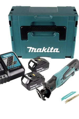Authentique Makita DJR 183 RTJ 18V Li-ion Scie recipro sans fil + Coffret Makpac + 2x Batteries 5,0 Ah + Chargeur