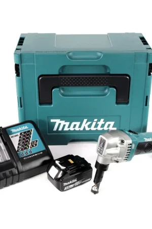 Affaire À Saisir Makita DJN 161 RF1J 18 V Grignoteuse sans fil + Coffret Makpac + 1x Batterie BL 1830 3,0 Ah + Chargeur DC 18 RC