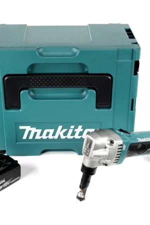 Nouvel Arrivage Makita DJN 161 F1J 18 V Grignoteuse sans fil + Coffret de transport Makpac + 1x Batterie BL1840 4,0 Ah - sans Chargeur