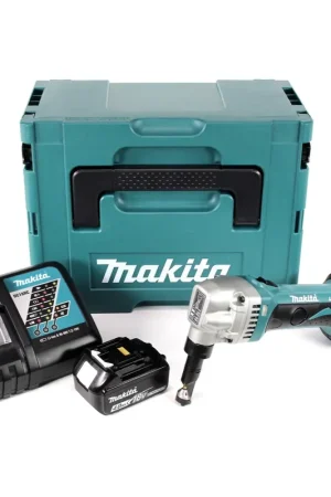 Quantité Limitée Makita DJN 161 RMJ 18 V Grignoteuse sans fil + Coffret Makpac + 2x Batteries BL1840 4,0 Ah + Chargeur DC 18 RC