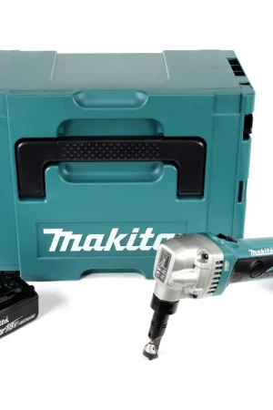 Makita DJN 161 T1J 18 V Grignoteuse sans fil + Coffret Makpac + 1x Batterie BL1850 5,0 Ah - sans Chargeur Prix Promo