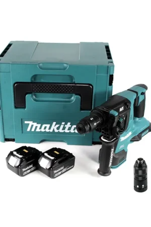 Remise Makita DHR 281 GJ Brushless Perforateur burineur sans fil 28 mm 2 x 18 V pour SDS-PLUS + Mandrin auto-serrant interchangeable + Coffret MakPac + 2 x Batteries 6,0 Ah - sans chargeur