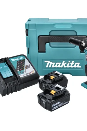 Makita DDA 351 RTJ Perceuse angulaire sans fi 18 V 13,5 Nm + 2x Batteries 5,0 Ah + Chargeur + Coffret Makpac Jusqu'à Épuisement Des Stocks