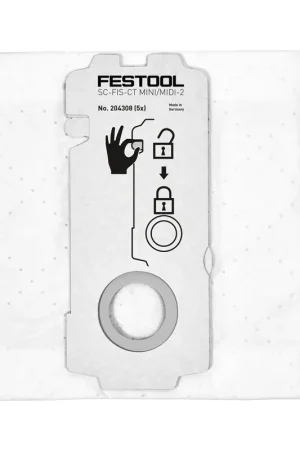 Festool SELFCLEAN Sac filtre SC-FIS-CT MINI/MIDI-2/5 pour CT MINI et CT MIDI fabriqués à partir de 2019 - 5 pcs. (204308) Nouvel Arrivage