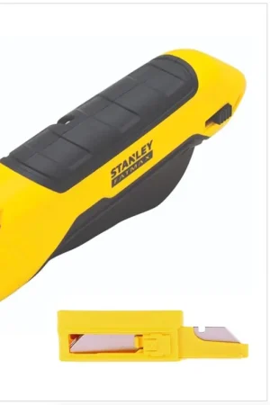 Offre Exclusive Stanley FATMAX Couteau de sécurité, manche de pinces ( FMHT10369-0 ) + 10 x Stanley Lames trapézoïdales 1992 non perforées rondes ( 2-11-987 )