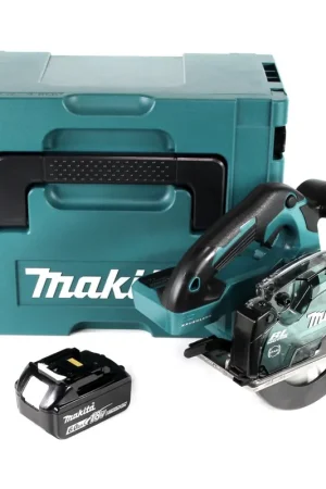 Seulement Aujourd'hui Makita DCS 553 G1J Scie circulaire portative à métaux sans fil 18V 150 mm Brushelss + 1x batterie 6,0Ah + Makpac - sans chargeur