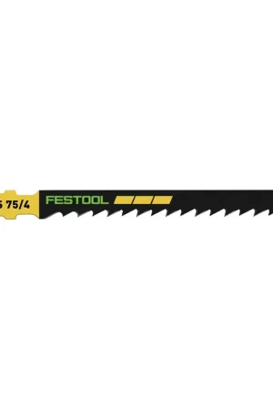 Festool S 75/4/5 WOOD Basic Lame de scie sauteuse 5 Pièces ( 204305 ) denture pour coupe rapide, acier HCS Vente Directe