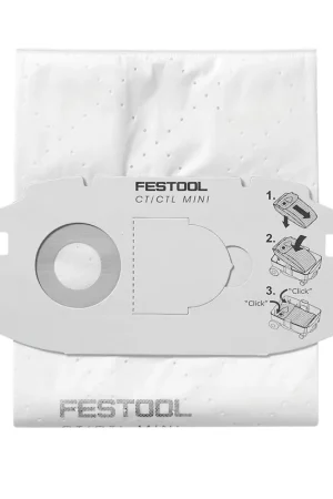 Nouveauté Festool CLEANTEC SC-FIS-CT MIDI/25 Sacs filtre - 25 pcs. (5x 498411)