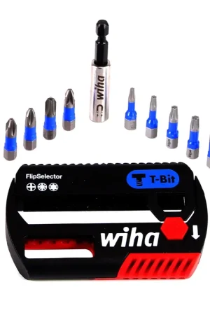 Paiement Sécurisé Wiha SB 7947T-906 Jeu d'embouts FlipSelector Embout T de 25 mm Phillips, Pozidriv, TORX® 13 pcs. 1/4" ( 41824 )