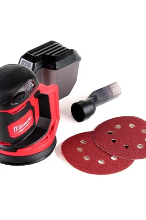 Milwaukee M18 BOS125-0 Ponceuse orbitale exentrique sans fil 18V 125mm Solo - sans batterie, sans chargeur Vente Directe
