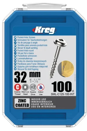 Achat Immédiat KREG Vis à tête cylindrique bombée 32 mm 100 pièces (SML-C125-100)