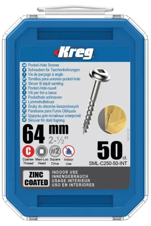 KREG Vis à tête cylindrique bombée 64 mm (SML-C250-50) Quantité Limitée
