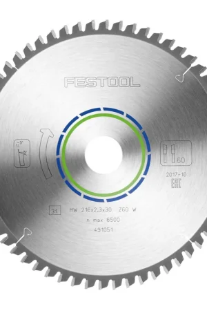 Festool HW 216 x 30 x 2,3 mm W60 Lame de scie circulaire spéciale ( 491051 ) 216 mm - 60 dents Affaire À Saisir
