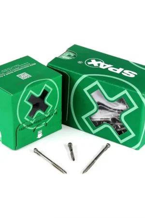 Vis pour terrasse SPAX 5,0 x 50 mm en acier inoxydable A2 (0537000500503) 200 pièces filetage de fixation tête cylindrique Torx T-STAR Plus T25 CUT Prix Promo