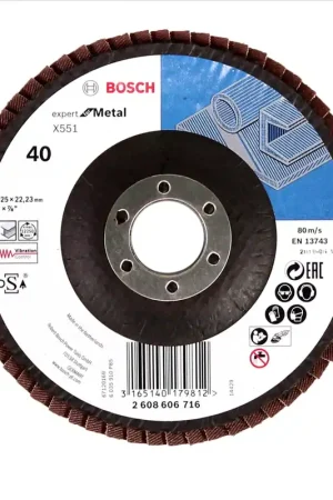Marque Bosch Plateau à lamelles X551 Expert for Metal 125mm, K40 - 10 pièces ( 2608606716 )
