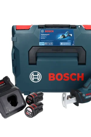 Retour Gratuit Bosch GSA 12V-14 Scie sabre sans fil 12 V + 2 x Batteries 3,0Ah + Chargeur rapide + Coffret de transport L-Boxx ( 060164L976 )