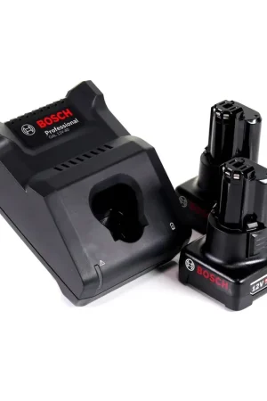 Dernier Modèle Bosch GAL 12V-40 Chargeur rapide professionnel (1600A019R3) + 2x Batteries 6,0 Ah (1600A00X7H)