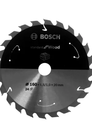 Authentique Bosch Lame de scie circulaire Standard pour bois 160 x 1,5 x 20 / 15,875 mm - 24 dents ( 2608837676 )
