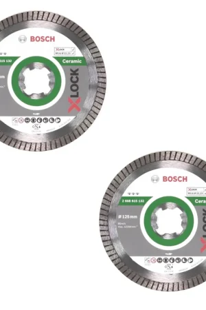 Bosch X-LOCK Disques à tronçonner diamantés 125 x 22,23mm Idéal pour la céramique ( 2x 2608615132 ) Prix Cassé