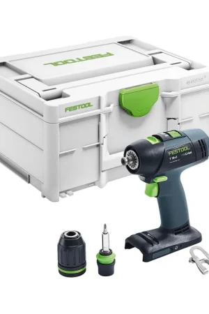 Festool T 18+3 Basic Perceuse-visseuse sans fil 50 Nm 18V Brushless, solo, + Coffret Systainer - sans batterie, sans chargeur (576448) Top Vente