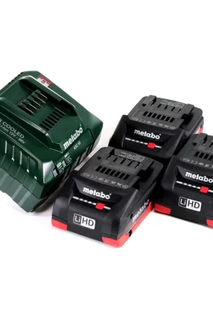 Meilleure Vente Metabo Basis Set 18V - 3x Batteries LiHD 4,0Ah + Chargeur ASC 55 ( 685132000 ) + Insert Metabo Metaloc pour kit de base LiHD 4.0 / 5.5 Ah (144225210)