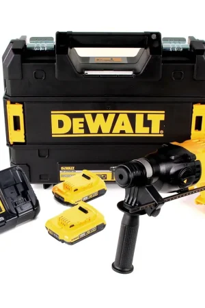 DeWalt DCH 133 D2 Marteau combiné sans fil 18V 2,6J SDS plus Brushless + 2x batterie 2,0Ah + chargeur + TSTAK Prix Réduit