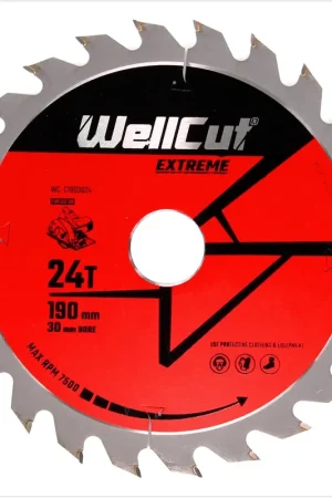 Produit De Marque WellCut WC-C1903024 TCT Lame de scie 190 x 2,4 x 30 mm, 24 dents
