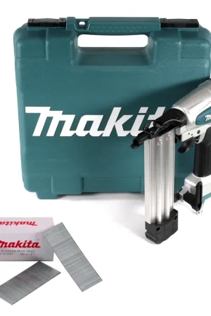 Makita AF506 Cloueur pneumatique 15-50mm - 4,3-8,3bar + 5000x Clous à tête refoulée - 32mm - Galvanisés + Coffret Solde