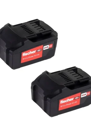 Dernier Modèle Fischer FSS-B Batterie 4,0 Ah 18V, Li-Ion - CAS Partner, 2pcs. (552930)