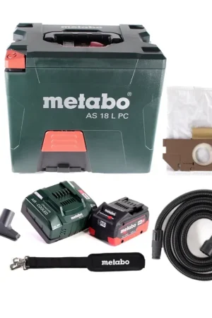 Bon Marché Metabo AS 18 L PC Aspirateur sans fil 18V 7.5L (602021850) + 1x Batterie 8.0Ah + Chargeur