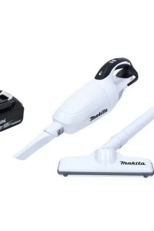 Makita DCL 181 FT1 W Aspirateur sans fil 18 V blanc + 1x Batterie 5,0 Ah - sans chargeur Dernier Modèle