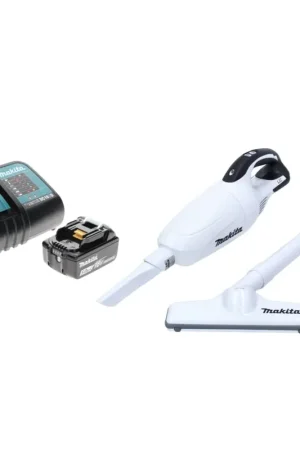 Bon Marché Makita DCL 181 FRT1 W Aspirateur sans fil 18 V blanc + 1x Batterie 5,0 Ah + Chargeur