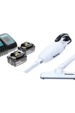Prix Choc Makita DCL 181 FRT W Aspirateur sans fil 18 V blanc + 2x Batteries 5,0 Ah + Chargeur