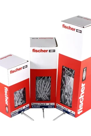 Bon Plan Fischer Power-Fast II FPF II Vis à bois aggloméré 5,0x110mm, Tête fraisée, Torx, Filetage partiel, Zingué et passivé bleu, 200 pcs. (670367)